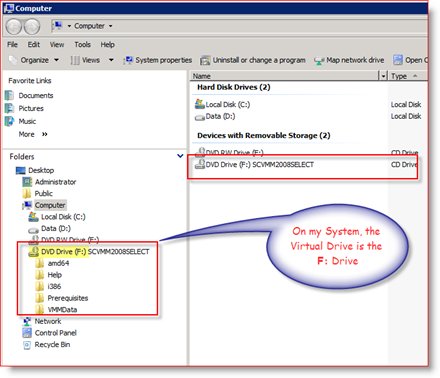MagicISO virtuaalse draivi ISO-liidese näide Windows Server 2008-l