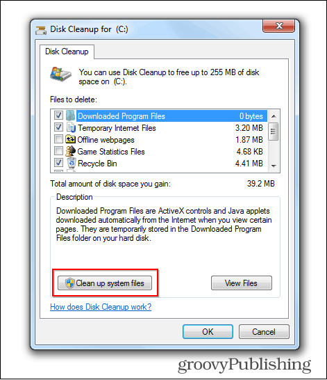 Windows 7 värskendus kustutab vanade failide kettapuhastuse nupp