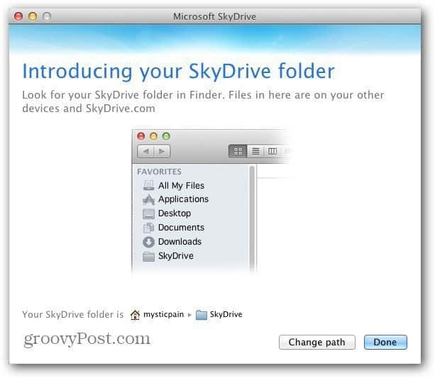 Mac SkyDrive'i asukoht