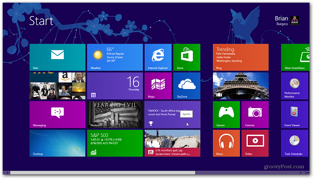 Windows 8 tätoveeringuga avaekraan