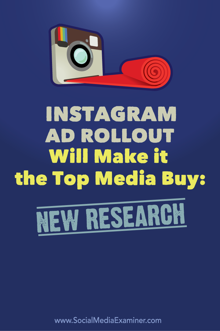 Instagrami reklaami levitamine muudab selle kõige populaarsemaks meediaostuks: uus uuring: sotsiaalmeedia eksamineerija