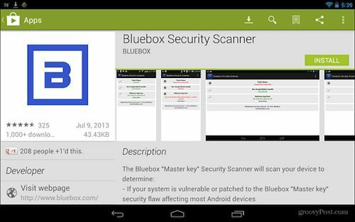 Blueboxi turvaskanner kontrollib, kas teie Android on parandatud põhivõtme ekspluateerimise jaoks