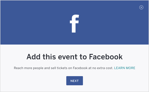 Kui teie Eventbrite'i sündmus on seadistatud, avaldage see ja lisage see Facebooki.