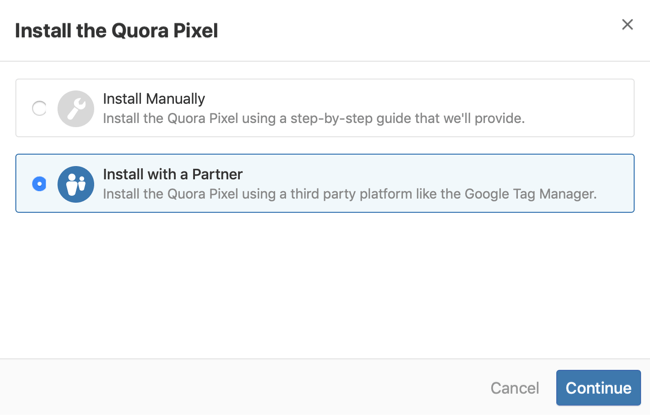 2. samm, kuidas Quora pikslit Google Tag Manageriga installida