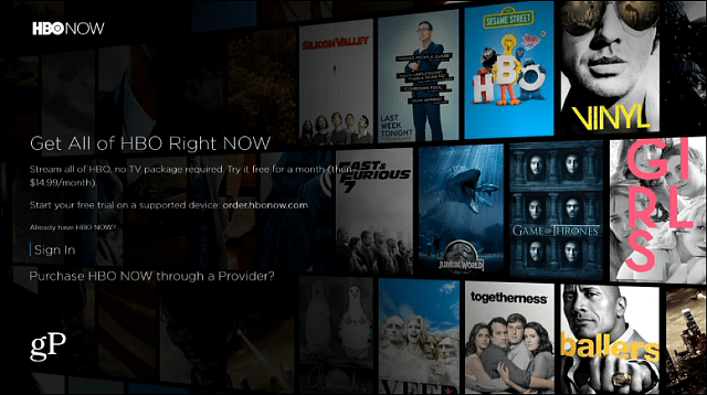 HBO Now Xboxi rakendus