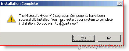 Installige Hyper-V integratsiooniteenused