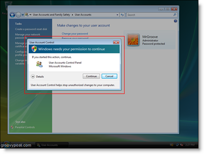 Windows Vista UAC-i juurdepääsupäring