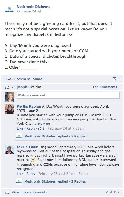medtronic diabeedi esimene facebooki kiire värskendus