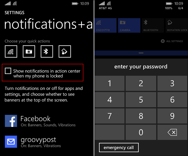 Windows Phone 8.1: takistage inimestel lukustuskuval märguannete nägemist