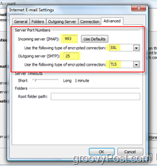 Seadistage Outlook 2007 GMAIL IMAP-konto jaoks
