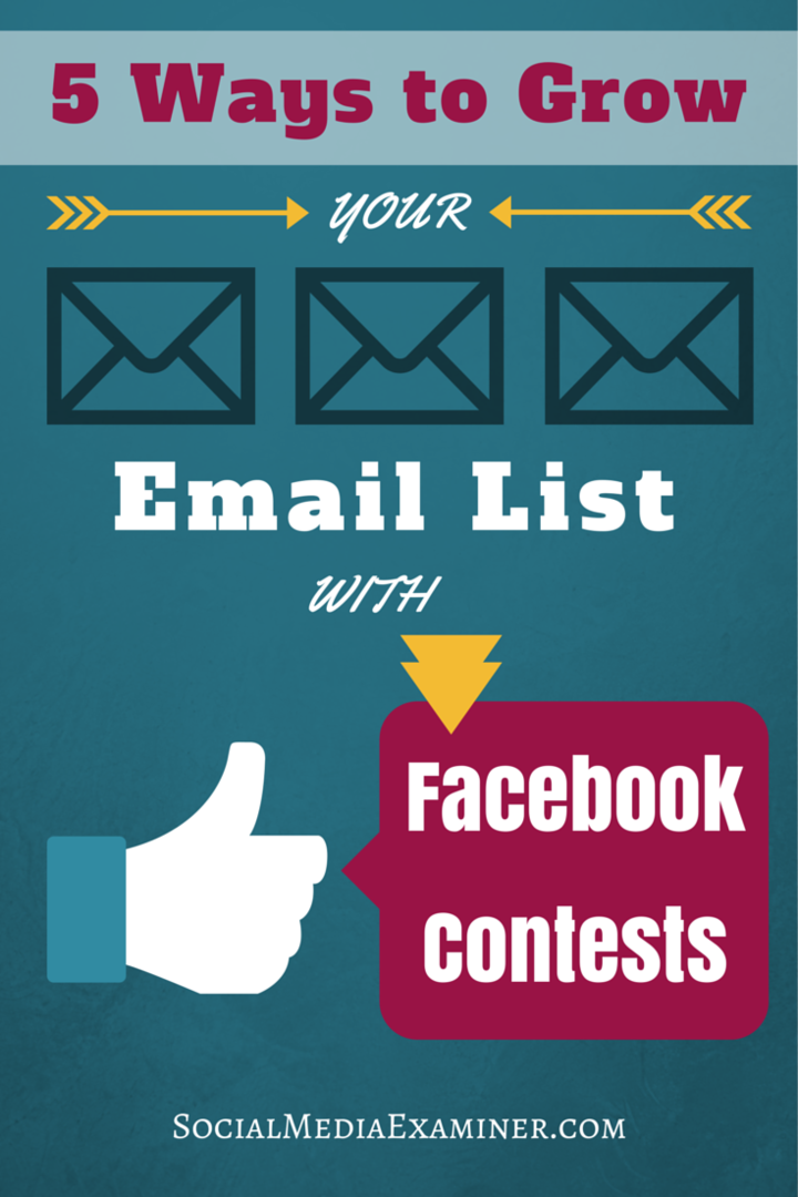 Facebooki võistlustega saate oma e-posti loendit laiendada