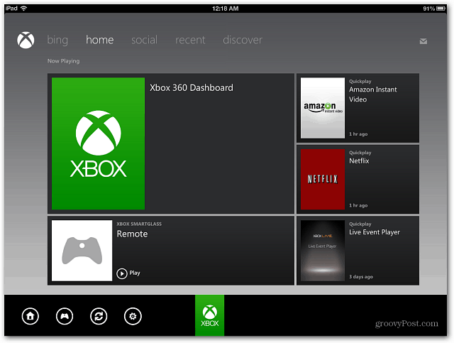 Xbox SmartGlassi armatuurlaud
