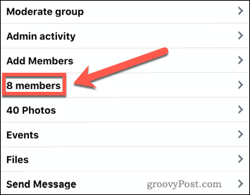 Facebooki rakenduse rühma liikmed