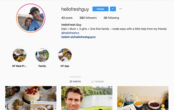 Kuidas palgata sotsiaalseid mõjutajaid, näide Instagrami voost aadressilt @hellofreshguy