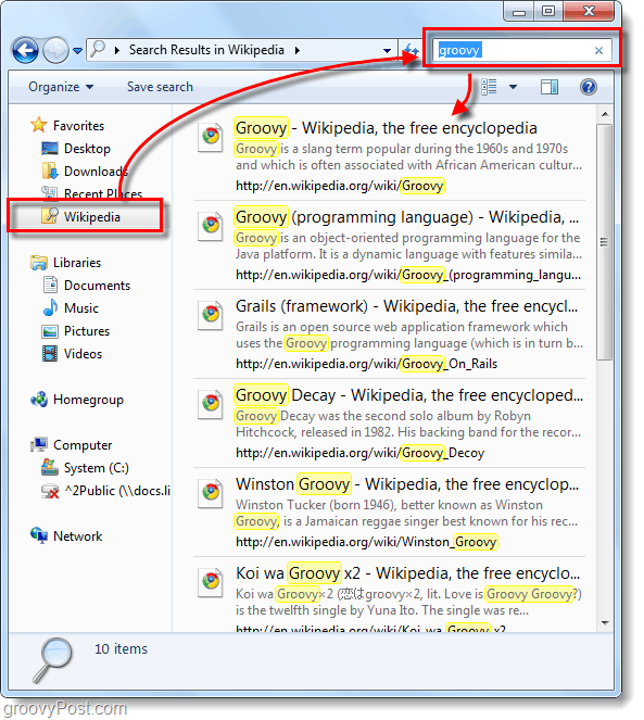 kasutage Windowsi 7 ühendatud otsingupistikut