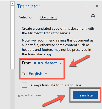 Terve PDF-dokumendi tõlkimine Wordis