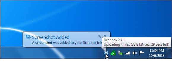 Dropboxi versiooni ekraanipilt on lisatud