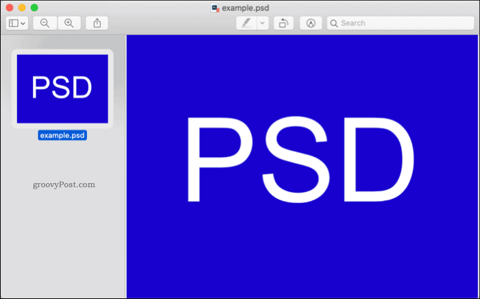 PSD-faili avamine macOS-is