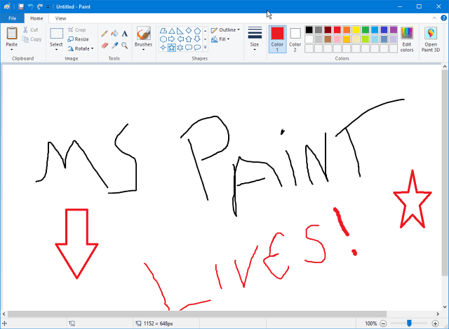 Microsoft Paint jätkab Windows Store'is elamist