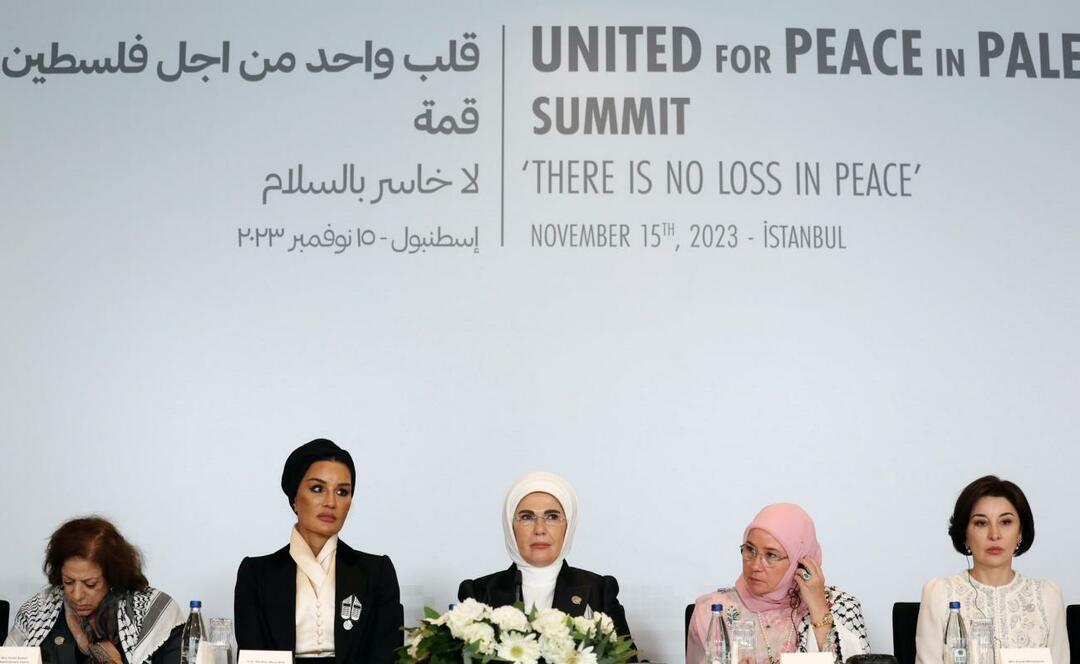  Esimene leedi Erdoğan ühe südame tippkohtumine Palestiina algatusliku liikumise eest