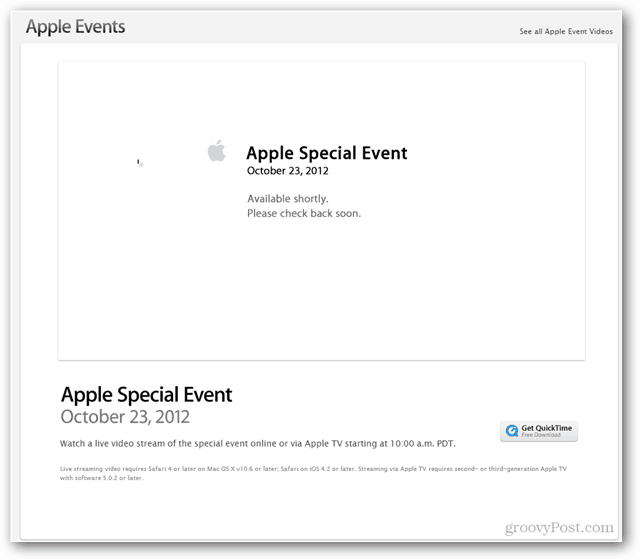 Apple'i sündmus 23. oktoober 2012