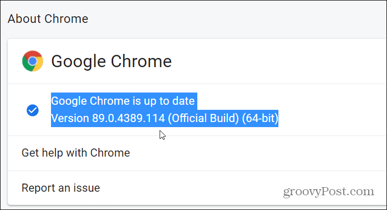 Chrome'i versioon