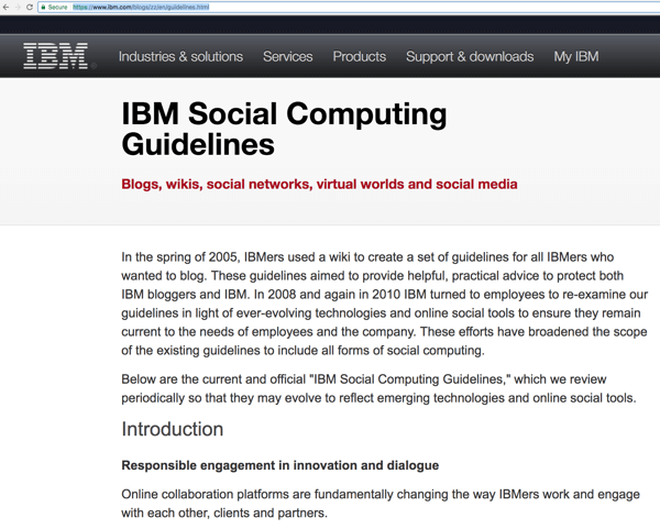 IBMi sotsiaalse arvutamise juhised aitavad töötajatel suhelda oma publikuga, et tõsta teadlikkust ja leida müügivihjeid. 