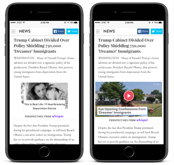 Whisperi uue vidina Perspectives abil saab iga väljaandja artiklit täiendada, et pakkuda oma lugejatele miljonite Whisperi kasutajate kontekstuaalselt asjakohaseid vaatenurki.