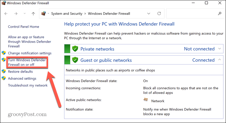 Windows 11 lülitab tulemüüri välja