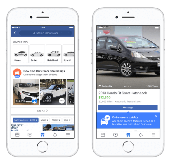 Facebook Marketplace teeb koostööd autotööstuse juhtide Edmundsi, Cars.com, Auction123 jt abil, et muuta USA-s ostjate jaoks autoostmine lihtsamaks.