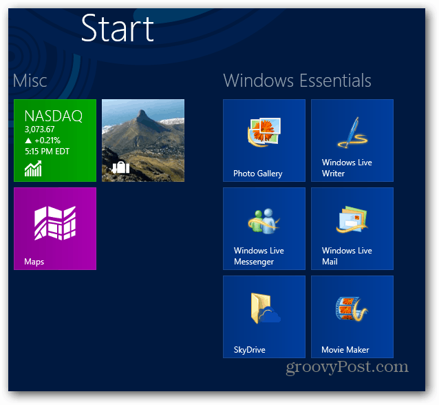 Windows Essentialsi avakuva