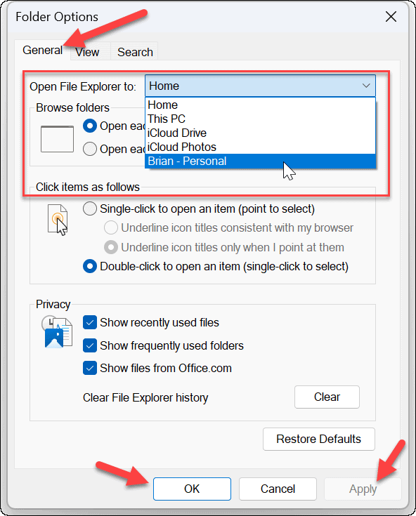 File Explorer Avage OneDrive 
