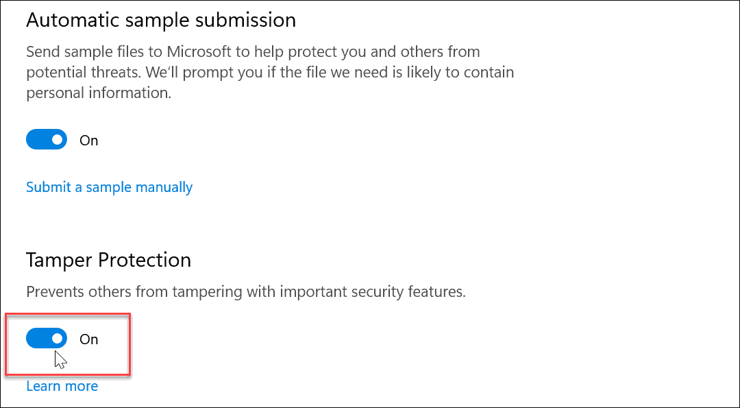 Kuidas lubada või keelata võltsimiskaitse Windows 11-s