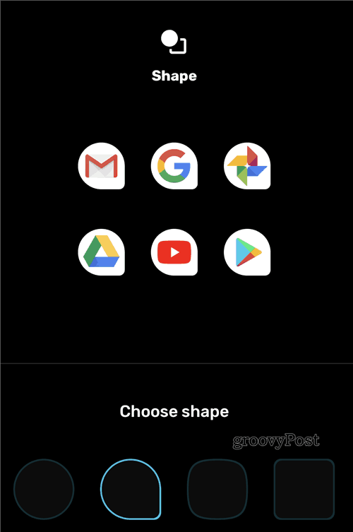 Google Pixeli stiilimenüü ikoon
