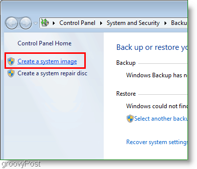 Windows 7: looge süsteemipildi link