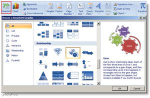 Microsoft Word 2007 lisage Smartart