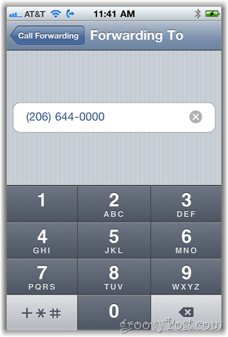 iphone-kõnede suunamise valiku ekraanipilt