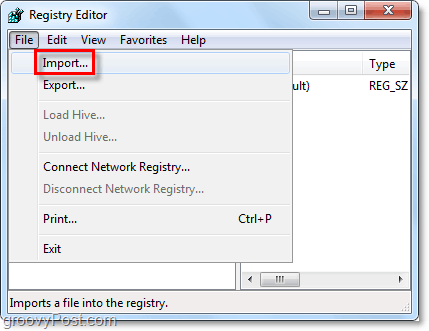 registri import Windowsi 7 ja Vista korral