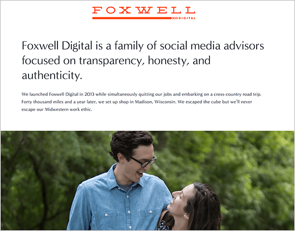 Andrew Foxwell juhib oma naisega Foxwell Digitalit. Nende veebisaidil kuvatakse ülaosas Foxwell Digital logo, millele järgneb tekst: „Foxwell Digital on sotsiaalmeedia nõustajate perekond läbipaistvuse, aususe ja autentsuse kohta. " Selle teksti all on foto, kus Andrew ja tema naine vaatasid üksteist roheliste lehtpuude ees.