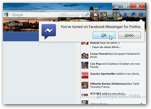 facebook Messenger Firefoxi teavitamiseks