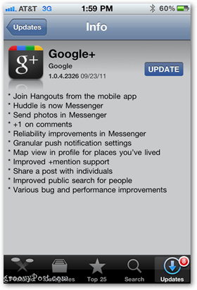 Google+ rakenduse värskendus iPhone'i ja muude iOS-i seadmete jaoks