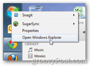 avatud Windows Explorer