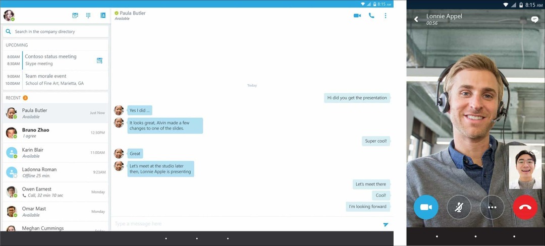 Microsoft vabastab Skype for Business'i Androidi jaoks