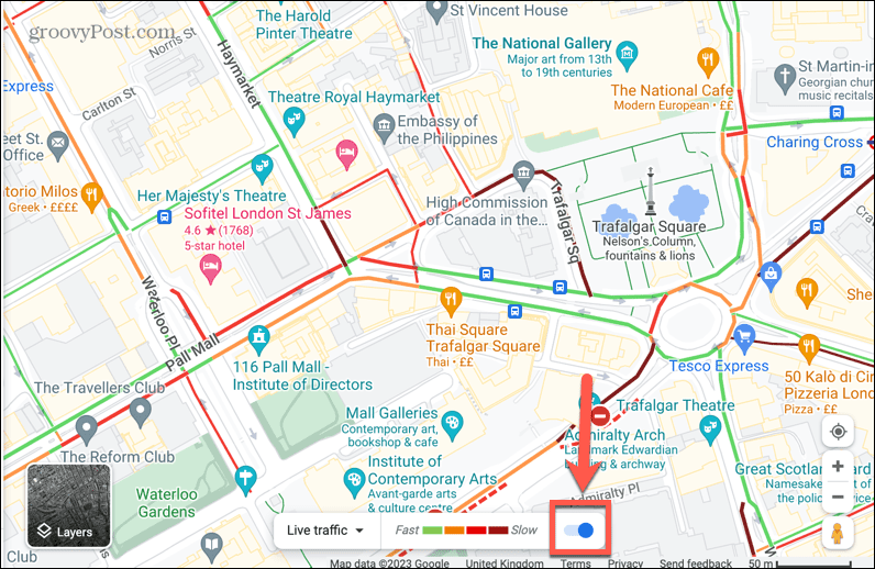 google mapsi reaalajas liikluse lüliti