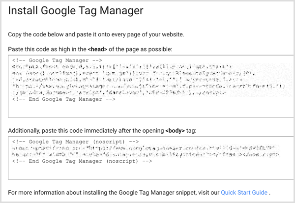 Google Tag Manageri installikood veebisaidil