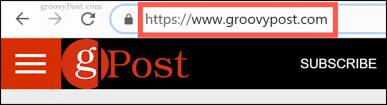 Domeeninimi groovyPost.com on Chrome'i URL-i ribal