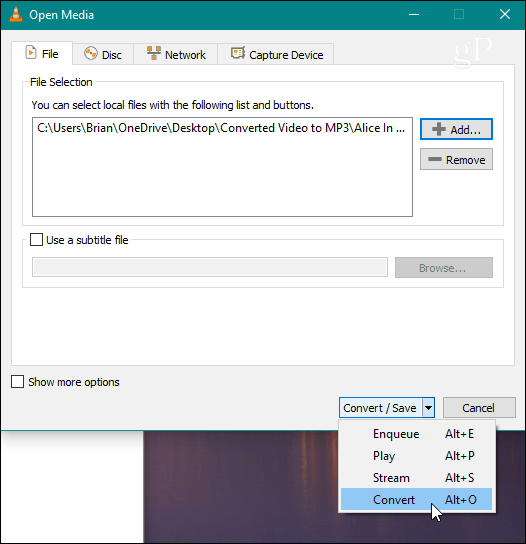  VLC Valige File Convert