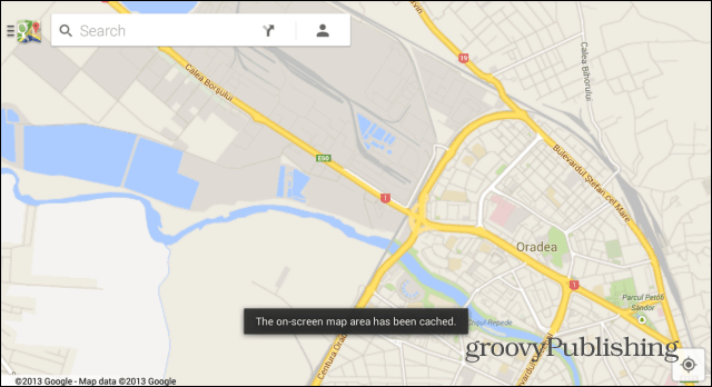 Google Mapsi Androidi kaart salvestati võrguühenduseta kasutamiseks