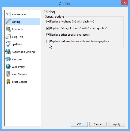 Windows Live Writeri redigeerimine