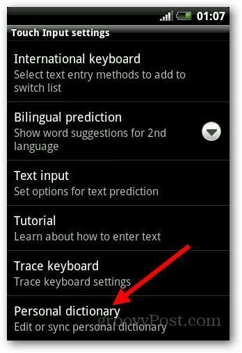 Lisage sõnaraamat Android 4